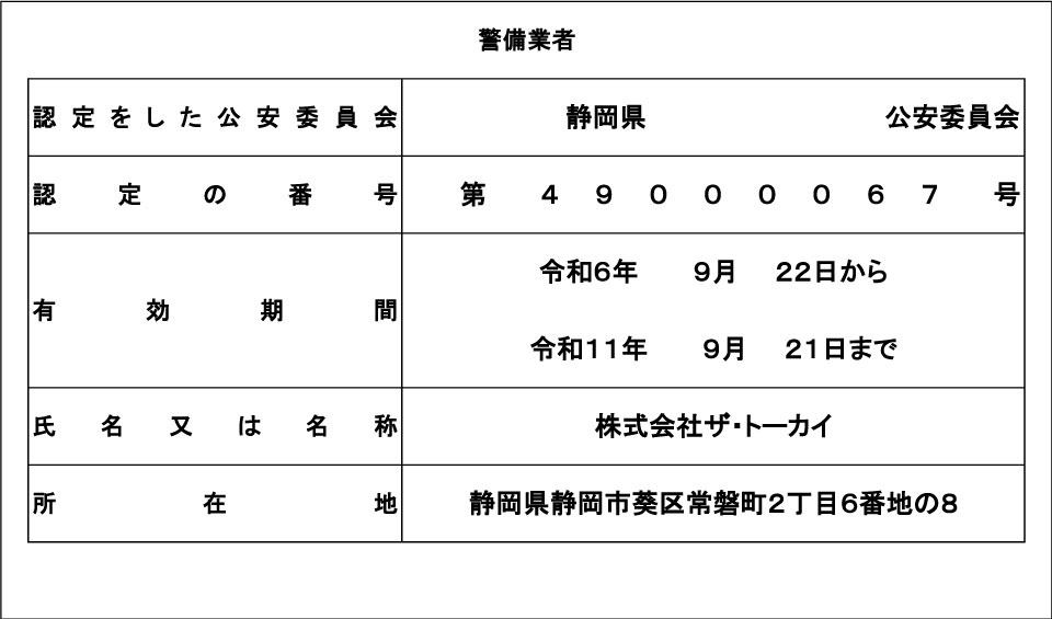 警備業標識